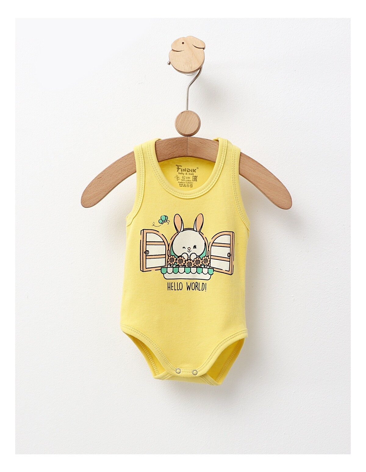 Body bebe, maiou Hello World!, galben
