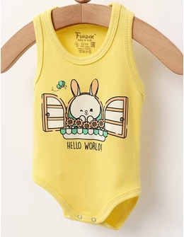 Body bebe, maiou Hello World!, galben