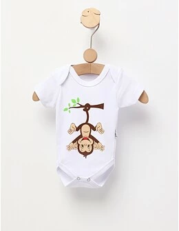 Body bebe, Monkey, model alb