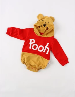Body bebe Winnie Pooh, rosu-galben