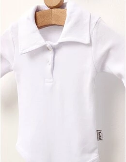Body cu guler, simplu ML, model alb