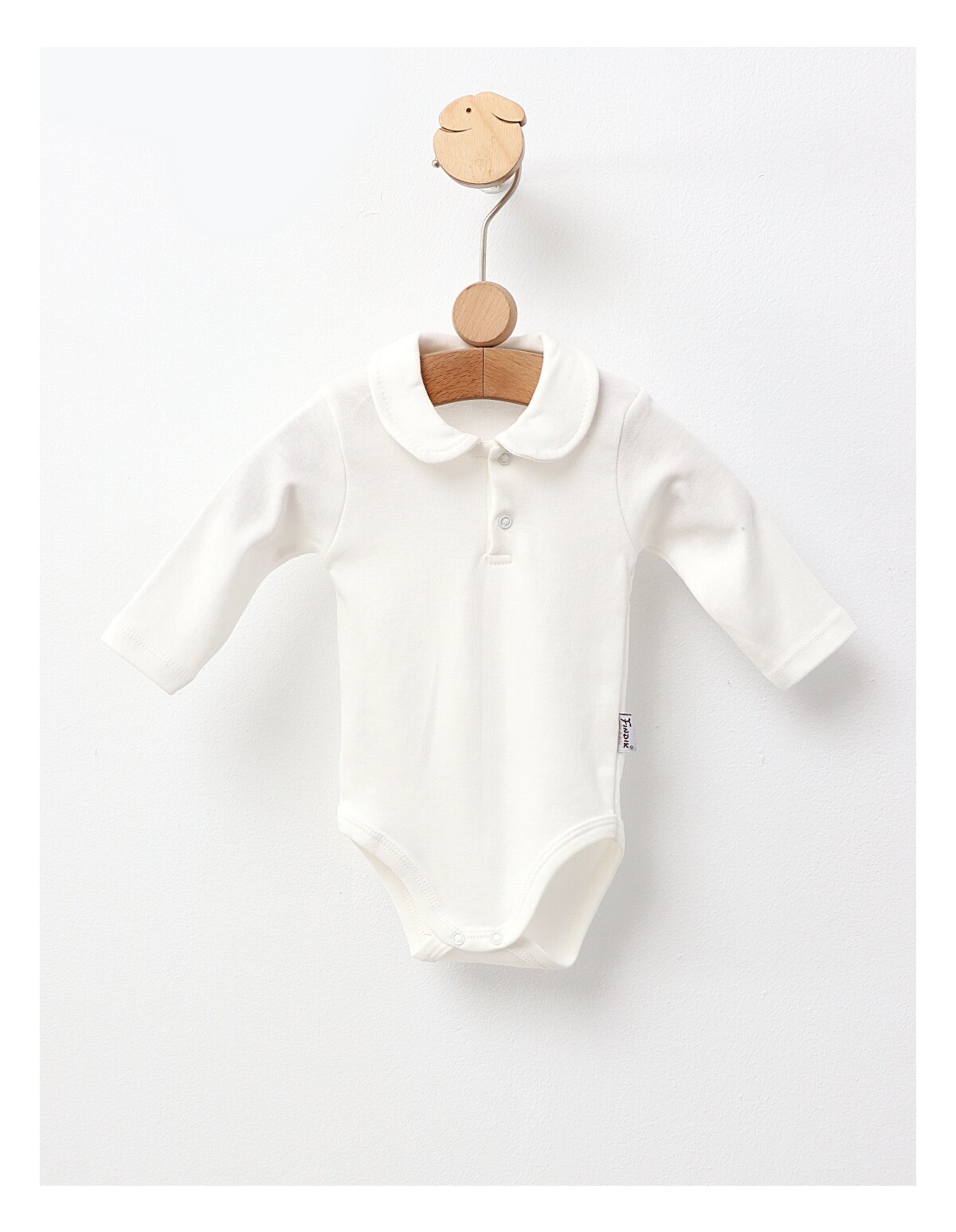 Body cu guler, simplu ML, model ecru