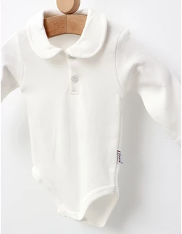 Body cu guler, simplu ML, model ecru