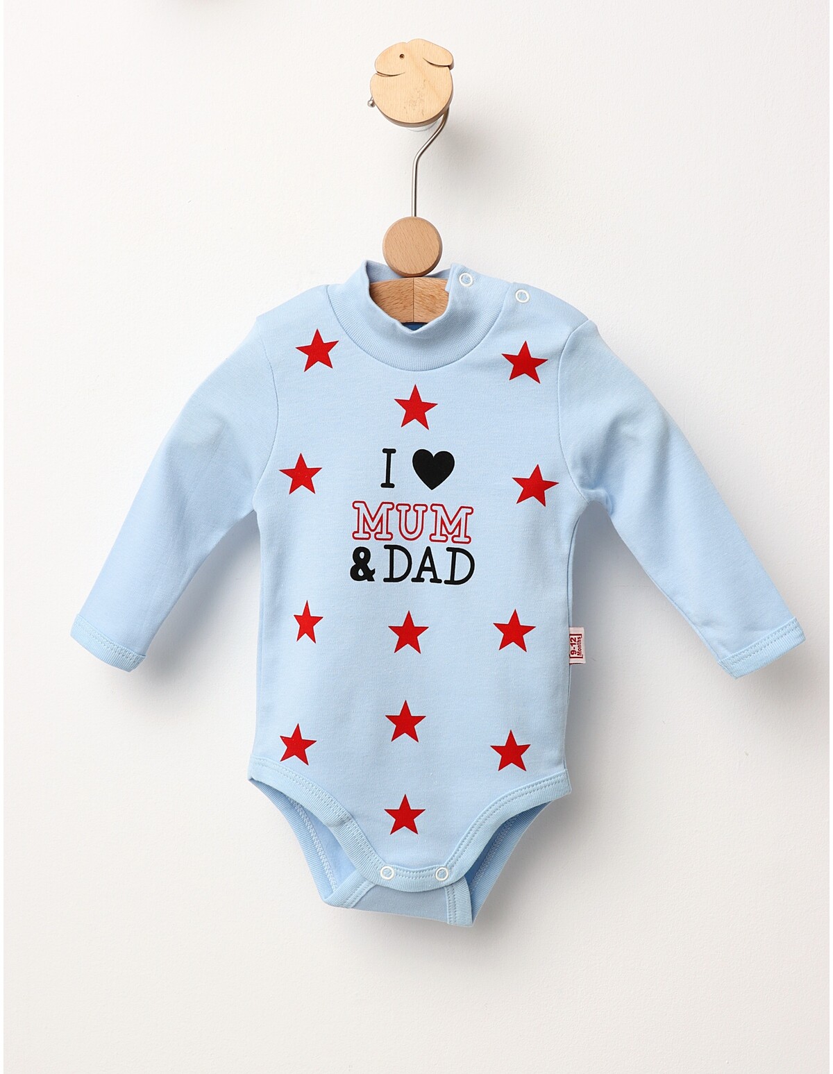 Body Guler Inalt I Love Mum & Dad albastru