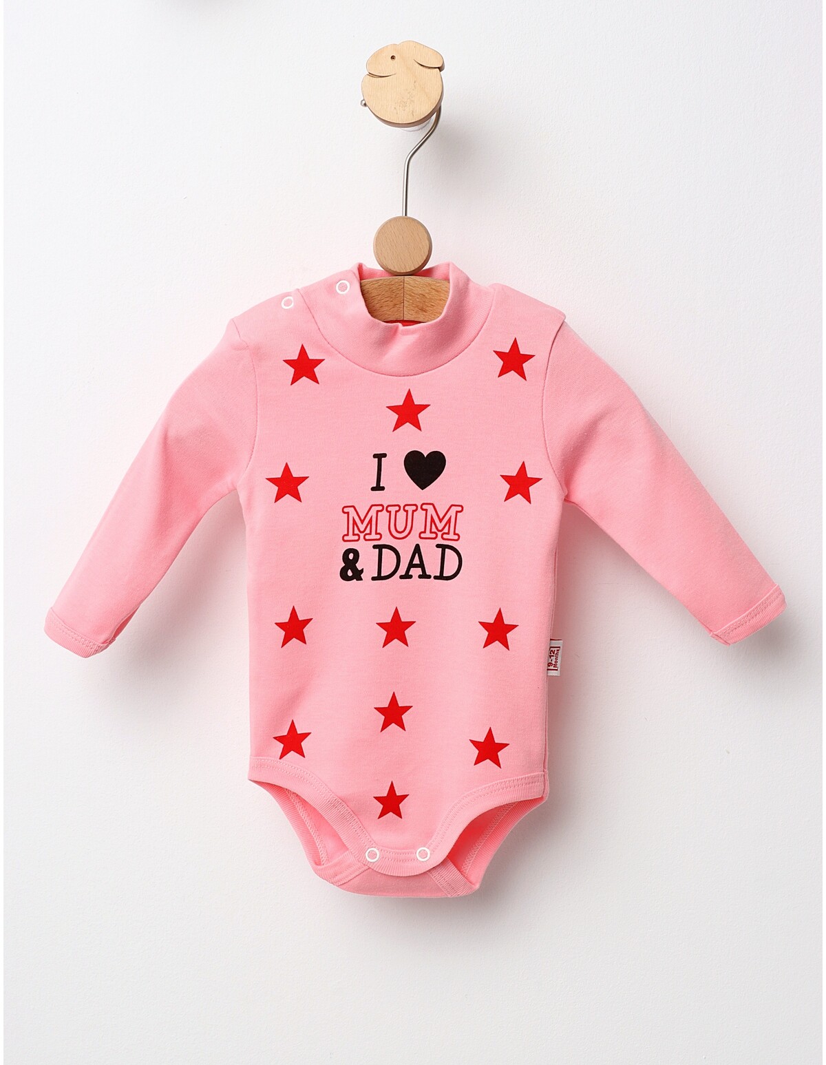 Body Guler Inalt I Love Mum & Dad roz
