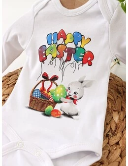 Body Happy Easter, Bunny, alb