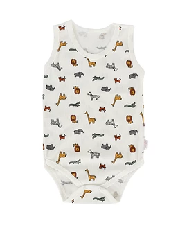 Body maiou Ace Trase cu Animalute alb