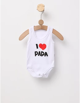 Body maiou I LOVE PAPA alb