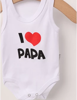 Body maiou I LOVE PAPA alb