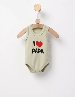 Body maiou I LOVE PAPA verde