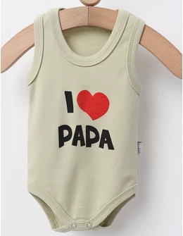 Body maiou I LOVE PAPA verde