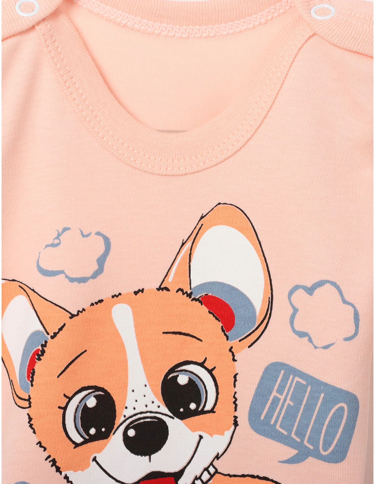 Body maneca lunga HELLO DOG coral