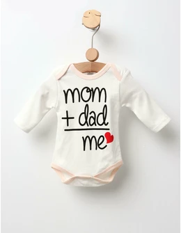 Body ML Mom + Dad = Me model alb-roz 74 (6-9 luni)