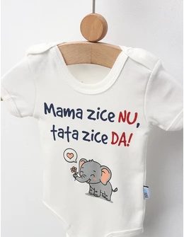 Body MS, Mama zice NU, Tata zice Da!, ecru-albastru