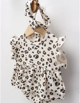 Body-rochita cu bentita crem-leopard