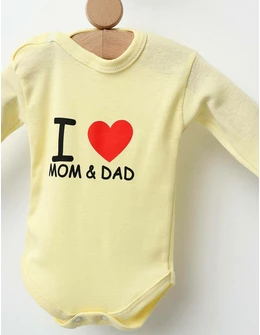 Body Romania I Love Mom And Dad galben
