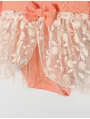 Body stil rochia cu bentita model portocaliu-crem 3