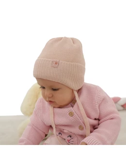 Caciula Dari lana Merinos roz pal