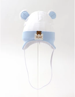 Caciulita copii, bear-urechiuse, alb-blue