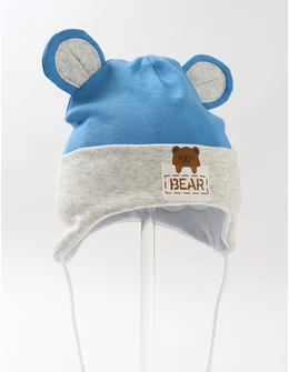 Caciulita copii, bear-urechiuse, albastru-gri