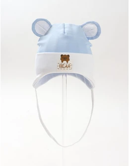 Caciulita copii, bear-urechiuse, blue-alb