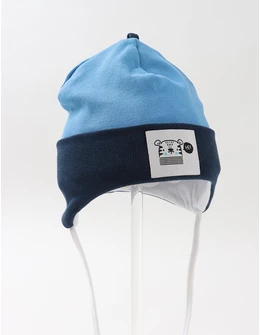 Caciulita copii, hey ursulet, albastru-bleumarin