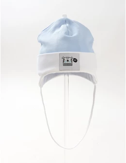 Caciulita copii, hey ursulet, blue-alb