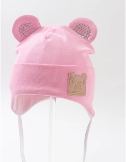 Caciulita copii, soricel-paiete, roz