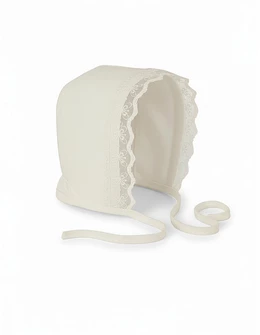 Caciulita cu dantela Izza, ecru