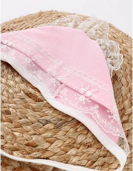 Caciulita cu dantela stil tichie, roz