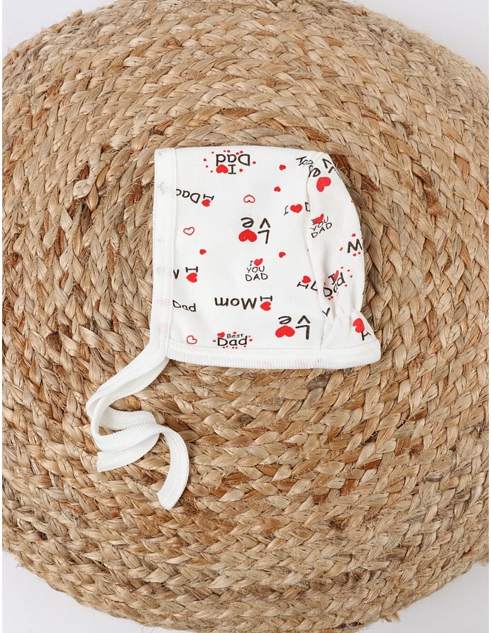 Caciulita stil tichie, Love Mom Dad, cu rosu picture - 2