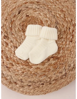 Ciorapel gros acrilic Bebe, alb