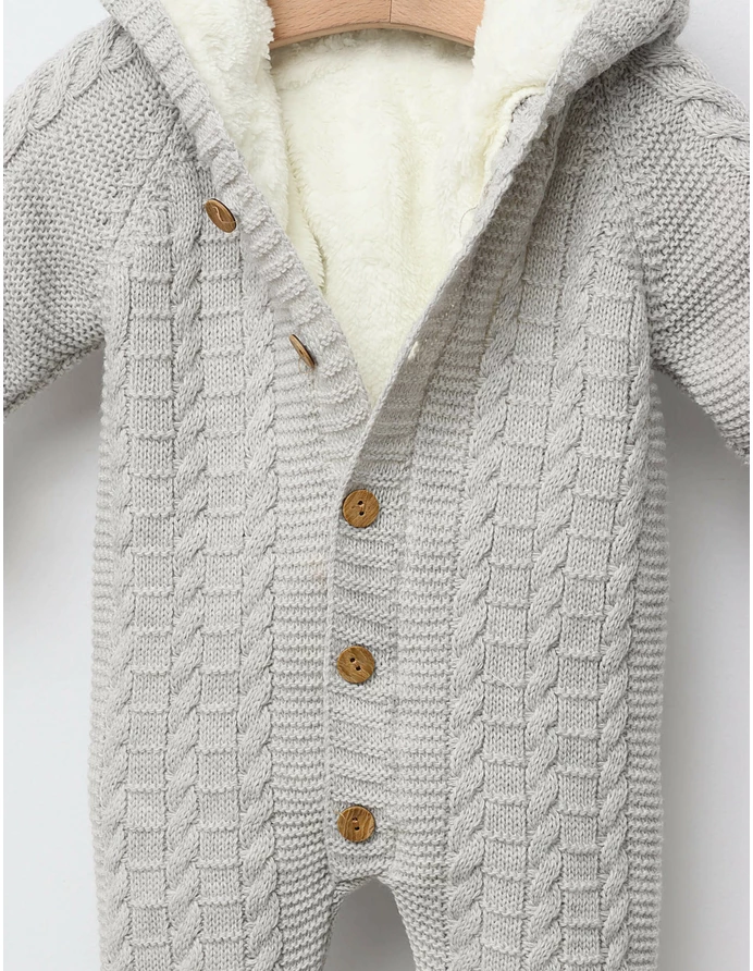 Combinezon Crosetat Winter Sky imblanit gri picture - 5