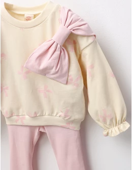 Compleu 2 piese fundita pe umar, roz