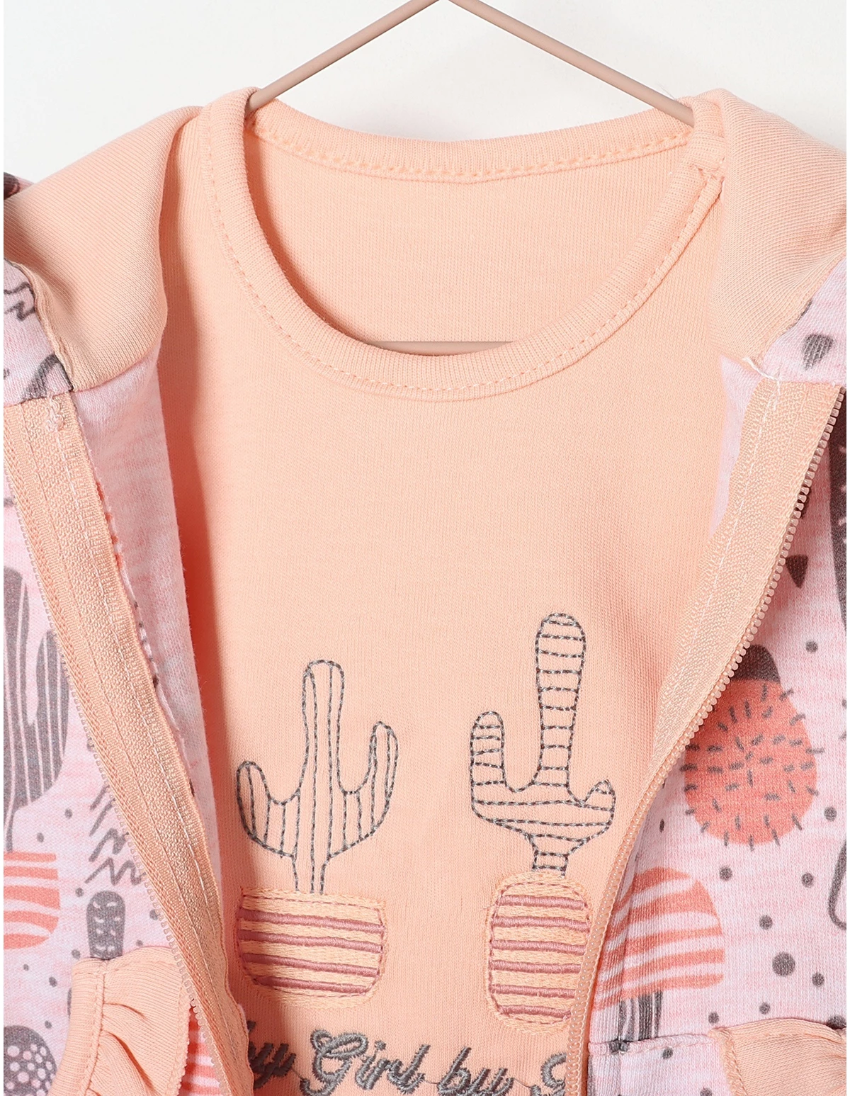 Compleu 3 piese BABY GIRL model coral