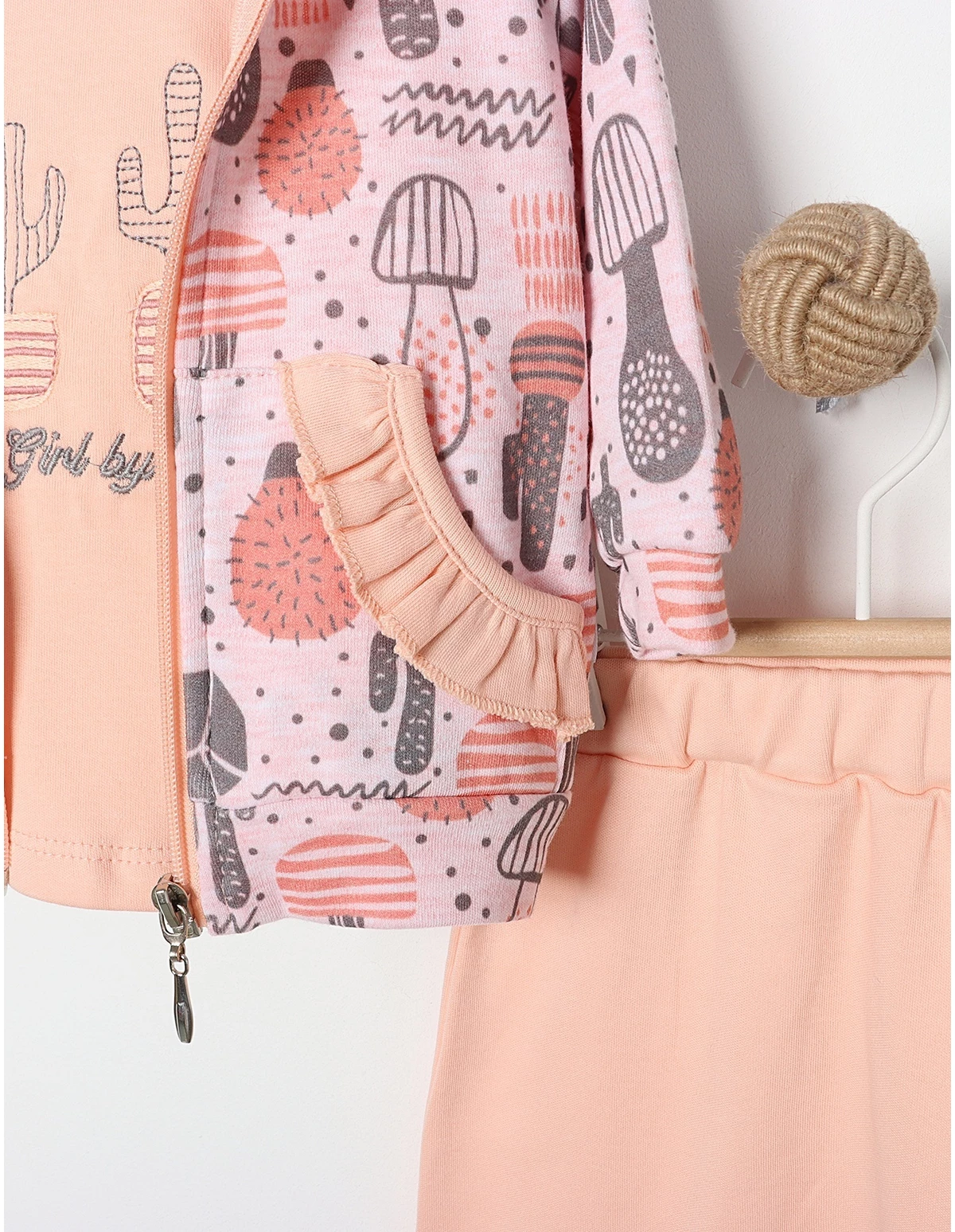 Compleu 3 piese BABY GIRL model coral