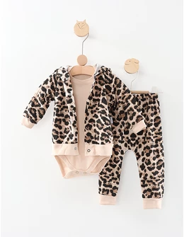 Compleu 3 piese cu body LEOPARD BABY