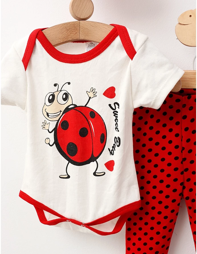 Compleu 3 piese, Sweet Bug, cu rosu picture - 2