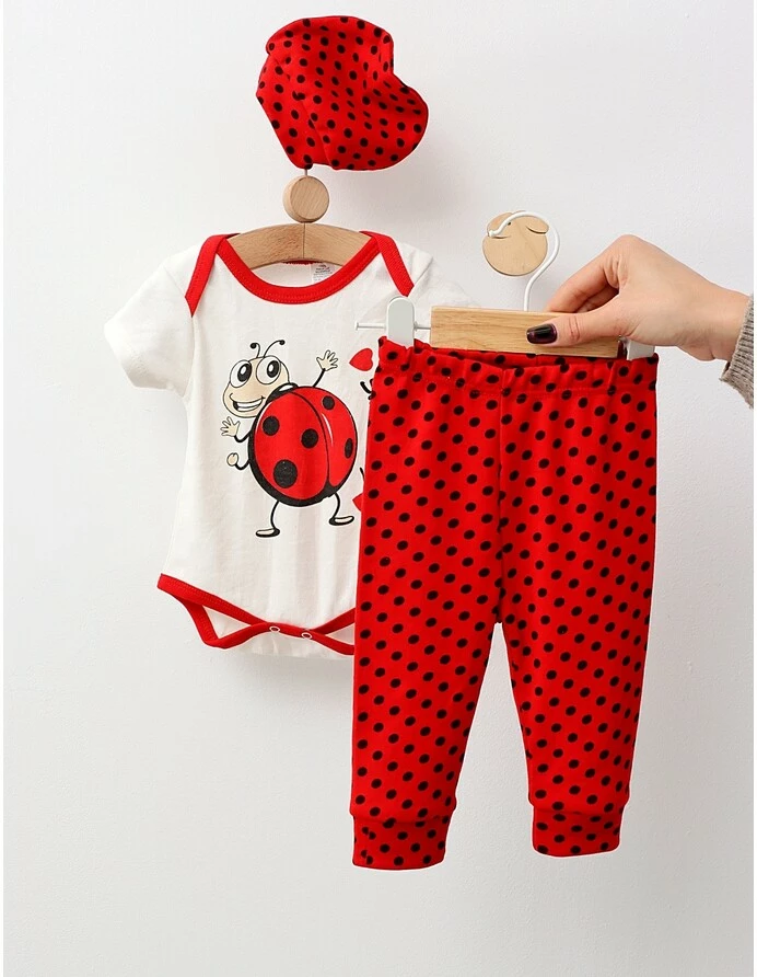 Compleu 3 piese, Sweet Bug, cu rosu picture - 3