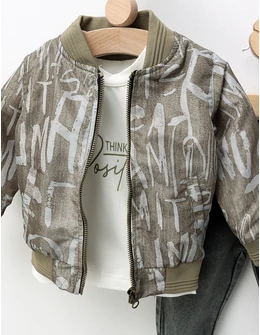 Compleu 3 piese Think positive verde