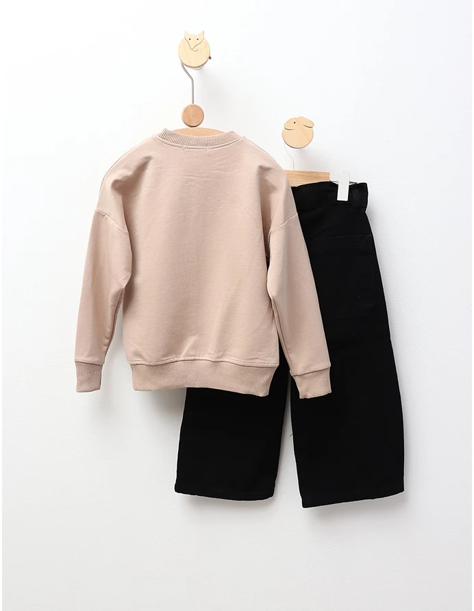 Compleu Bluza+Blug Courage, bej-negru picture - 3
