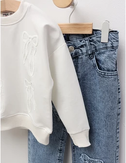 Compleu Bluza+Blug Fundite, alb