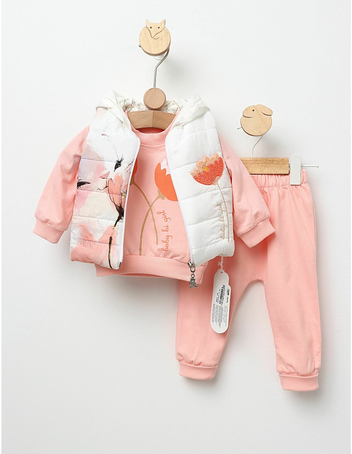 Compleu cu vesta Baby Girl corai