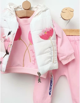 Compleu cu vesta Baby Girl roz