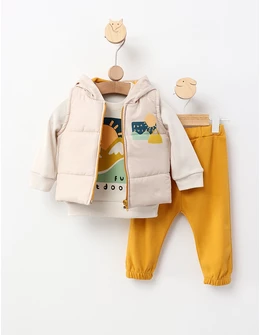 Compleu cu vesta Fun Outdoor, cu galben