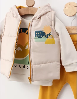 Compleu cu vesta Fun Outdoor, cu galben