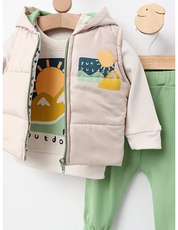 Compleu cu vesta Fun Outdoor, cu verde
