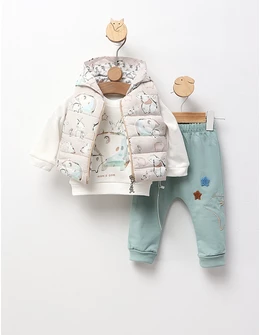 Compleu cu vesta Mama Love, verde