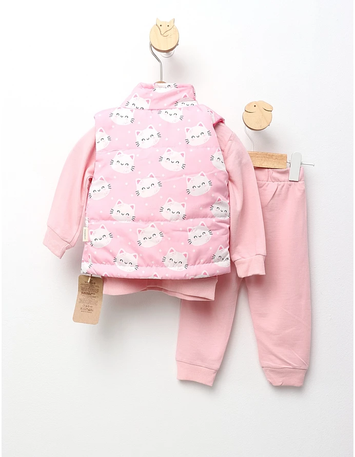 Compleu cu vesta Me&Friends, Miau, roz picture - 4