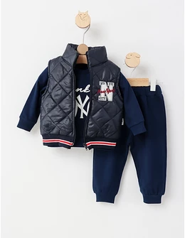 Compleu cu vesta New York, cu bleumarin